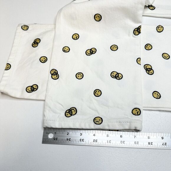Reformation Jeans 26 High Rise Straight Mixed Emotions White Embroidered *Spot - Picture 13 of 13